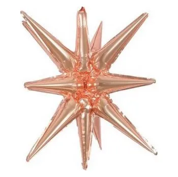 Balónek Hvězda 3D rosegold 60cm - fóliový balónek