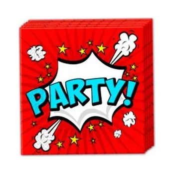Papírový ubrousek Ubrousky papírové Party Boom 33x33 cm / 20 ks