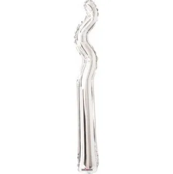 Balónek Kudrlina ZIG ZAG stříbrná 14"/35cm fóliový balónek