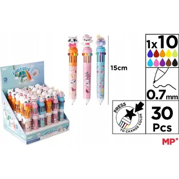 Propiska automatická 10 barev vícebarevná s motivem kočky