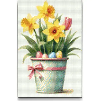 Diamantové malování Diamantové malování - Ilustrace velikonoční dekorace Velikost: 20x30cm, Rámování: Pouze srolované plátno, Diamanty: Čtvercové