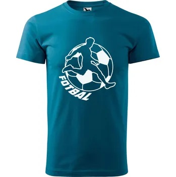 Pánské fotbalové tričko s potiskem Fotbal Velikost: M, Barva trička: Petrolejová