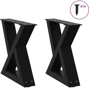 Stolová podnož Nohy konferenčního stolku 2 ks antracitové 60 x (30-31,3) cm ocelové