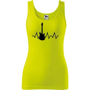 Dámské oblečení Dámské tílko s potiskem Tep kytara Velikost: 2XL, Barva: Limetková