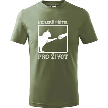 Chlapecké tričko Dětské tričko s potiskem Nejlepší přítel Velikost: 122/6 let, Barva trička: Khaki