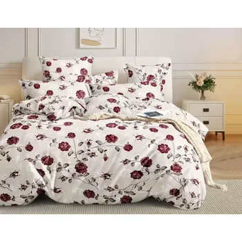 Povlečení NOVINKA 2025 ! LUXUSNÍ BAVLNĚNÉ POVLEČENÍ 140x200/70x90 cm - KVÍTKY vzor A + POVLAK NA POLŠTÁŘEK ZDARMA !