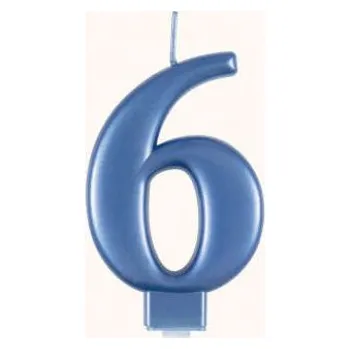 Dortová svíčka Svíčka dortová modrá metalická 6