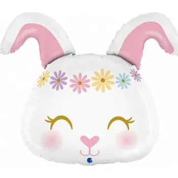 Balónek Zajíček hlava 25"/64cm fóliový balónek nafukovací