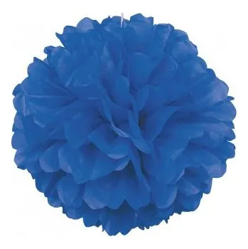 Svatební dekorace Pom pom - královsky modrý dekorační závěsný 40cm