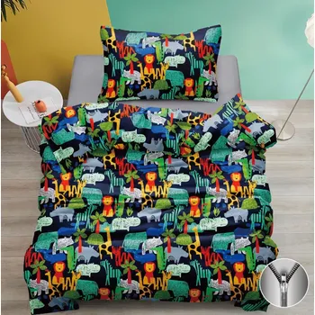 Povlečení TOTÁLNÍ VÝPRODEJ ! OBOUSTRANNÉ BAVLNĚNÉ POVLEČENÍ NA 1 POSTEL 140x200/70x90 cm - ZOO