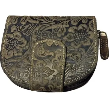 DD W30-33 dámská kožená peněženka hnědá tisk