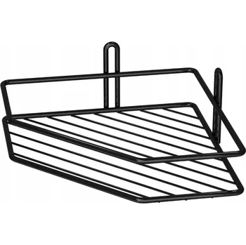 Drátěná police Rohová závěsná polička do sprchy, černá, 20x9x26 cm Korona