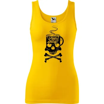 Dámské tílko s potiskem Decaf Velikost: S, Barva: Žlutá