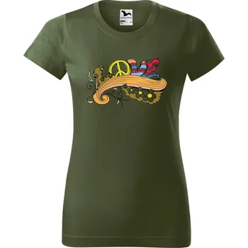 Dámské tričko Dámské tričko s potiskem Love Barva trička: Khaki - 09, Velikost: XL