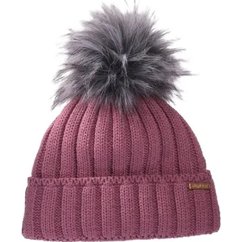 Čepice Pletená čepice s fleecovou podšívkou a bambulí z umělé kožešiny PLETEX L486 Barva: Starorůžová