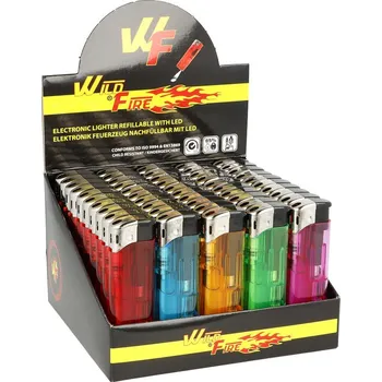 Zapalovač Wildfire Piezo LED Transparent