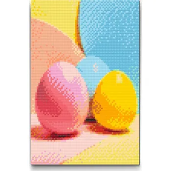 Diamantové malování Diamantové malování - Pastelové vejce Velikost: 40x60cm, Rámování: Pouze srolované plátno, Diamanty: Čtvercové