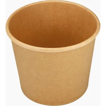 Jednorázové nádobí ECOFOL Papírová miska EKO na polévku 300 ml kraft Ø96 mm (25 ks)