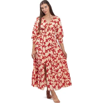 Dámské šaty Šaty PRINCESS s dlouhým rukávem oranžovo-béžové