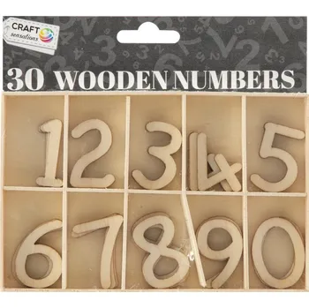 Gadget Dřevěná čísla, 30 ks