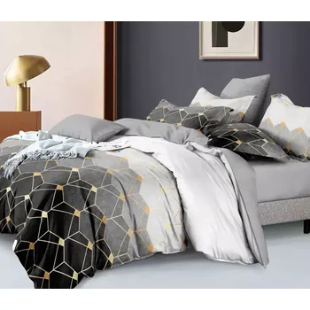 Povlečení Talode Athéna Black 200 x 220, 2x 70 x 90 cm zipový uzávěr