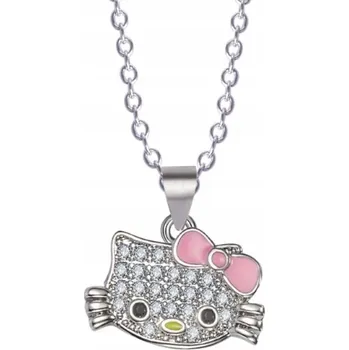 Náhrdelník Dětský náhrdelník Hello Kitty Kočka fairy goth Zirkony Řetízek Y2K
