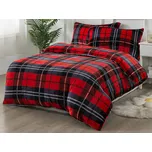 XPOSE® Prodloužené mikroplyšové povlečení KOSTKA Exclusive - červené 140x220 cm, 70x90 cm, Mikroplyš + Prodloužená možnost vrácení zboží do 50 dnů