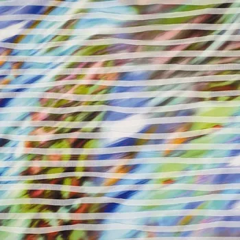 Úplet N6828 modro-zelený, průhledné pruhy, š.150