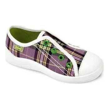 Dívčí tenisky 107X037 25 - dívčí tenisky BEFADO, fialové káro S 107X037_25