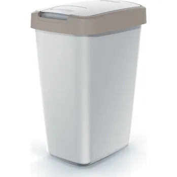 Odpadkový koš Odpadkový koš COMPACTO FLAS s víkem popelavě šedý/světle hnědý, varianta 12 l