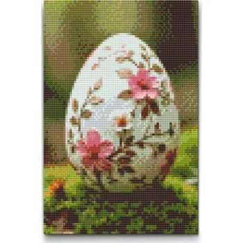 Diamantové malování Diamantové malování - velikonoční vejce s ornamenty Velikost: 40x60cm, Rámování: Pouze srolované plátno, Diamanty: Čtvercové