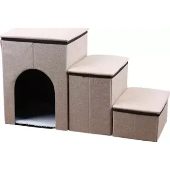Domeček pro kočku schody pro psa béžová (SCH3)
