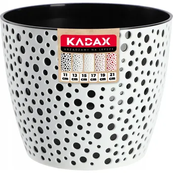 Květináč Květináč plast bílý, černý Kadax 19 cm x 19 cm x 16,3 cm