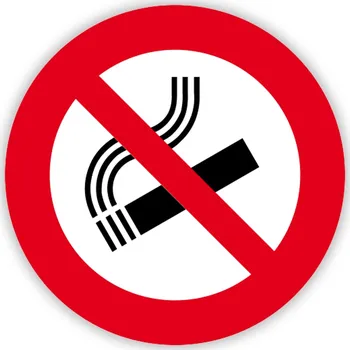 Kulatá samolepka ZÁKAZ KOUŘENÍ, piktogram průměr 10 cm