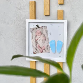 Rám na obraz Albi Fotorámeček pro miminko se sadou na 3D odlitky – pro chlapečka