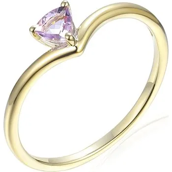 Prsten Gems, Originální prsten Tristin, žluté zlato a ametyst, vel. 53, prům. 16.9 mm, 585-38-1-4064.0Z00.0.53.605