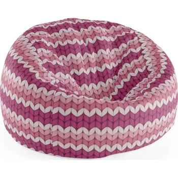 Sedací pytel Sablio Sedací vak Cocoon Střídajíci růžové pletení - 75 x 45 x 35 cm