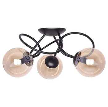 Stropní svítidlo 3 koule FLORO černá