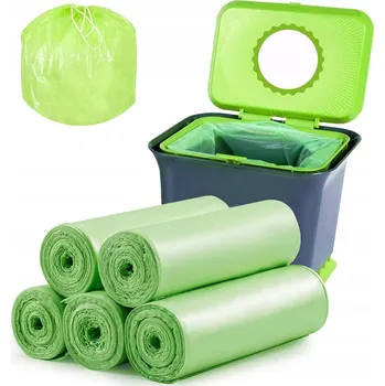 Pytle na odpadky HDPE pytle na odpad s páskou 60x80 cm 60L 10 Ks ZELENÉ