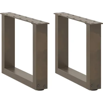 Stolová podnož Nohy k jídelnímu stolu ve tvaru U, 3 ks, přírodní ocel, 100 x (72-73) cm, ocel