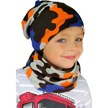 Čepice Spadená bavlněná čepice PLETEX - B694 - barevný maskáč Obvod hlavy v cm: 40-44 cm