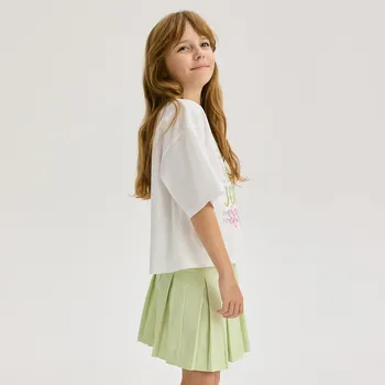 Dětská móda Reserved - Plisovaná sukně s řetězem - světle zelená - 387DA-70X - 387DA-70X-140