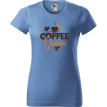 Dámské tričko Dámské tričko s potiskem Coffee queen Barva trička: Azurová modrá - 14, Velikost: XL