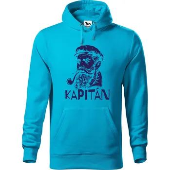 Pánská mikina Pánská mikina s potiskem Kapitán Velikost (muž): 2XL, Vyberte barvu: Tyrkysová