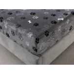 XPOSE® Mikroplyšové prostěradlo TLAPIČKY Exclusive - šedé 180x200 cm, Mikroplyš + Prodloužená možnost vrácení zboží do 50 dnů