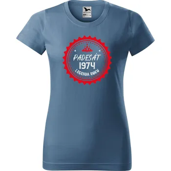 Dámské tričko Dámské tričko s potiskem Legenda padesát Barva trička: Denim - 60, Velikost: L