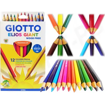 Pastelka ŠKOLNÍ pastelky PRO DĚTI trojúhelníkové SADA 12 ks Giotto