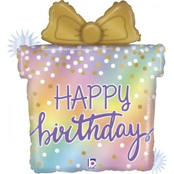 Barevný dáreček 23"/58cm fóliový balónek nafukovací