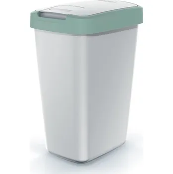 Odpadkový koš Odpadkový koš COMPACTO FLAS s víkem popelavě šedý/světle zelený, varianta 45 l