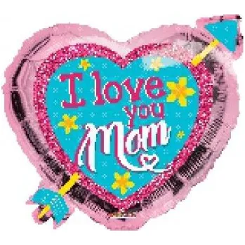 Balónek Srdce - Miluji Tě, mami 18"/46cm fóliový balónek